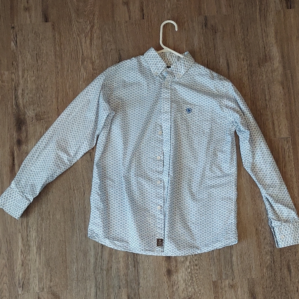 Ariat Light Blue Geometric Button Down Shirt